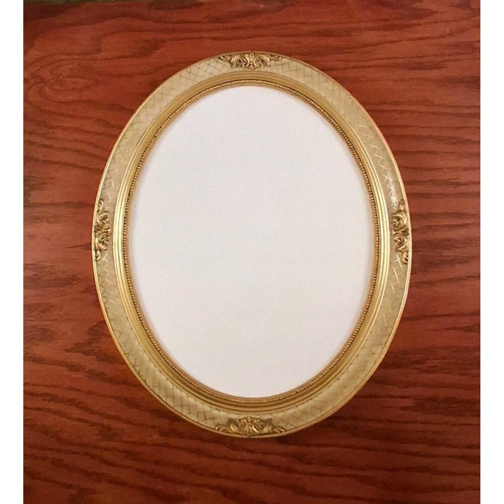 Frame Gold Gilt Wood Oval Picture Frame Photo Art Ornate Vintage Large Italy